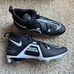 Nike Men’s Alpha Menace Detachable Football Black Cleats DR5662-001 Size 14.5